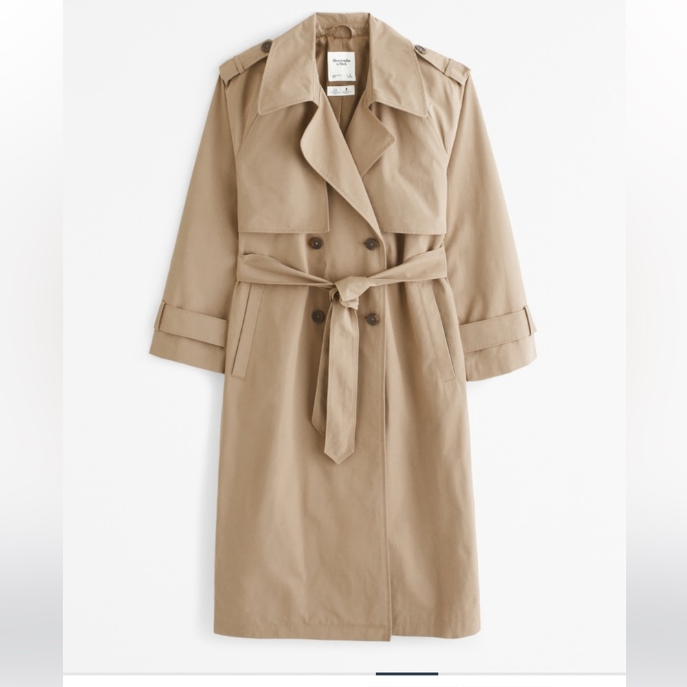 Abercrombie & Fitch Tan oversized Trench Coat - Picture 2 of 7